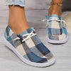 Women's Lace-Up Casual Plaid Flat Canvas Shoes 06532324S