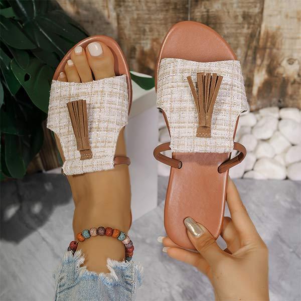 Women's Casual Flat Tassel Sandals 50790612C