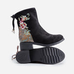 Women's Casual Flower Embroidered Ankle Boots 93576007S