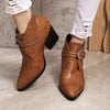 Women's High Heel Chunky Heel Western Ankle Boots 27483865C