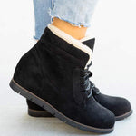 Women's Suede Lace-Up Short Boots 40439328C