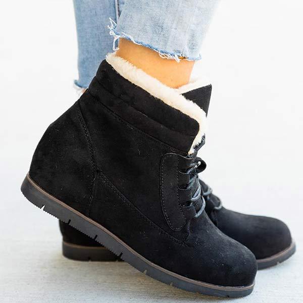 Women's Suede Lace-Up Short Boots 40439328C