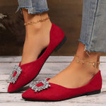 Women's Buckle Rhinestone Pointed Toe Pumps 60096403C