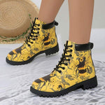 Women's Fashion Round Toe Printed Ankle Boots 10074774C