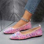 Women's Fashionable Sequined Slip-On Flats 07143243S