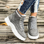 Women's Casual Lace-Up Thick Soled Cotton Shoes 48306759S