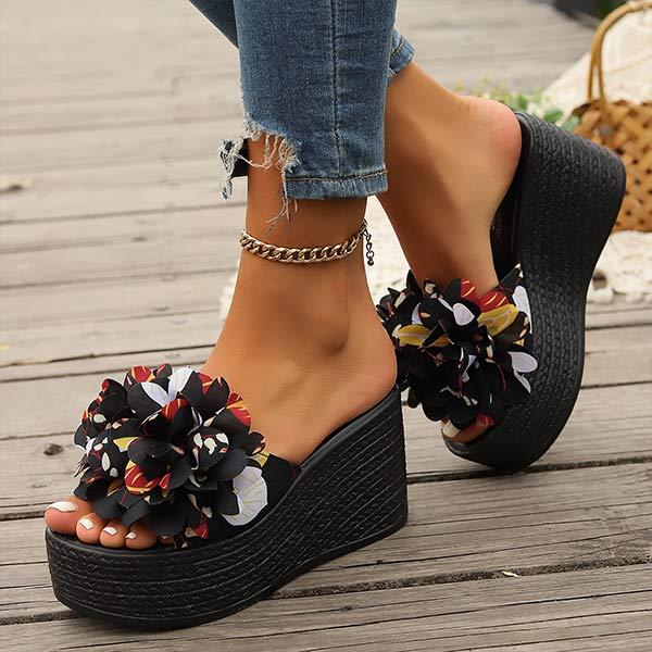 Women's Floral Platform Wedge Sandals 01584931C