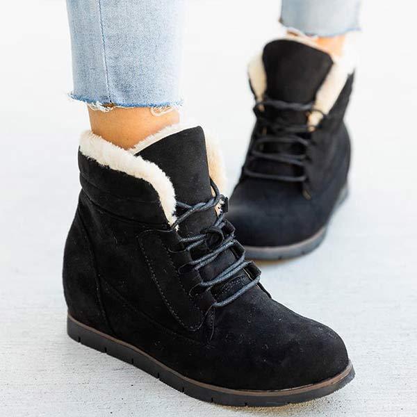 Women's Suede Lace-Up Short Boots 40439328C