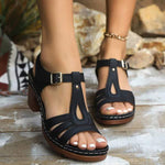 Women's Fashionable Thick Heel Lightweight Strappy Sandals 11717454C