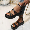 Women's Cross Strap Retro Thick Soled Sandals 43438899S