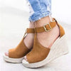 Women's Color-Block Cutout Wedge Heel Sandals 74465045C