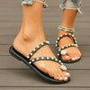 Women's Rhinestone Pearl Fashionable Casual Flip-flops 27799495S