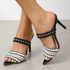 Women's Fashion Rhinestone Braided Stiletto Slippers 12569313S