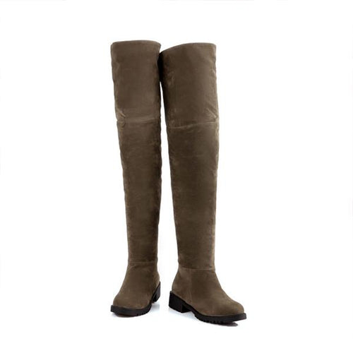 Women's Casual Suede Over-the-Knee Boots 39231538S