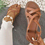 Women's Cross-Strap Flat Roman Sandals 73820842C