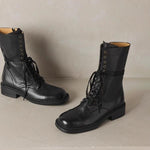 Women's Vintage Carved Lace-Up Martin Boots 24348213S