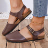 Women's Casual Flat Buckle Cork Sole Sandals 35750939S