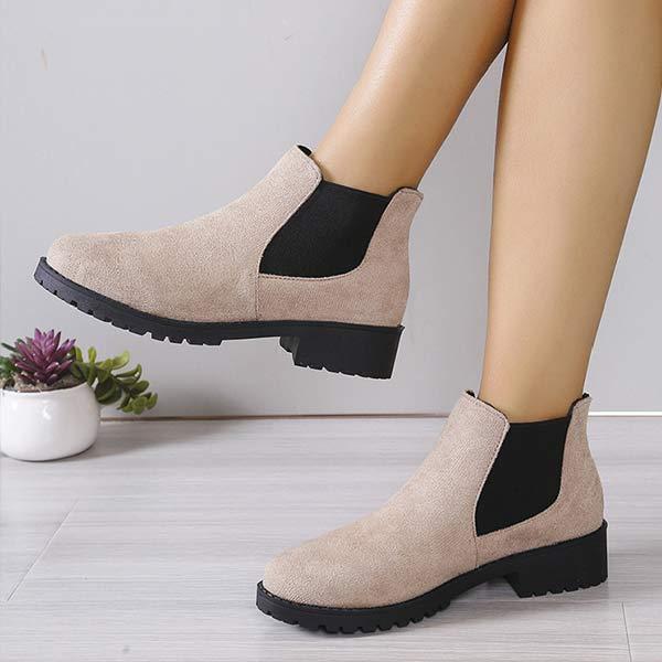 Women's Suede Block Heel Chelsea Boots 48558550C