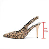 Women's Leopard Print Pointed Toe Back Heels 75690716C