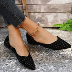 Fashionable Rhinestone Embellished Low-Heeled Shoes 34962291C