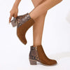 Women's Snake Print Chunky Heel Chelsea Boots 20489646C