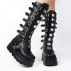 Women's Metal Buckle Platform Knee-High Boots 93118218C