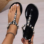 Women's Pearl Toe-Ring Beach Sandals 41671779C
