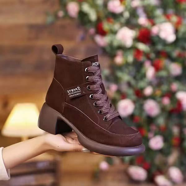 Women's Vintage High-Top Lace-Up Casual Short Boots 50409119C