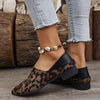 Women's Pointed Toe Leopard Print Color Block Flats 34926306C