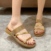 Women's Fashionable Rhinestone Casual Flat Slippers 15192883S