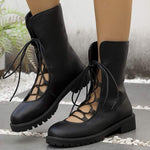 Women's Low Block Heel Lace-Up Fashion Boots 17264567C