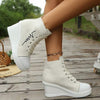 Women's Lace-Up Wedge Canvas Casual Shoes 65864246C