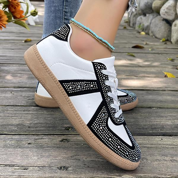 Women's Casual Color Block Lace Up Retro Sneakers 42344032S