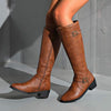 Women's Long Riding Boots with Buckle Strap 07520002C