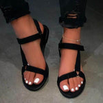 Women's Fashion Leopard Print Velcro Flat Sandals 87072234C