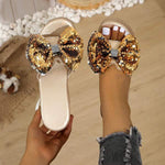 Women's Platform Bow Sequin Wedge Sandals 87416046C