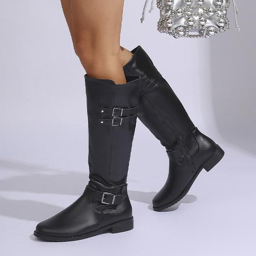 Women's Casual Everyday Buckle Knee-High Boots 85074502S