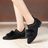 Women's Studded Back-Zip Low Heel Ankle Boots with Exposed Heel 61823092C