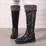 Women's Vintage Low Heel Knee-High Boots 55794092C