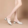 Women's Chunky Heel Peep Toe Mules 34283082C