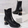 Women's High-Heel Mid-Calf Round-Toe Side-Zip Fashion Martin Boots 06098015C
