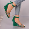 Women's Sexy Square Toe Rhinestone Wedge Sandals 55815966S