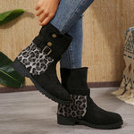 Women's Casual Leopard Buckle Ankle Boots 51962640S