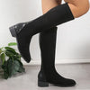 Women's Fashion Patchwork Suede Knee-High Boots 66315118S