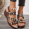 Women's Leopard Print Platform Wedge Sandals 92656223C