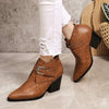 Women's High Heel Chunky Heel Western Ankle Boots 27483865C