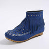 Women's Studded Flat Tassel Ankle Boots 31973226C