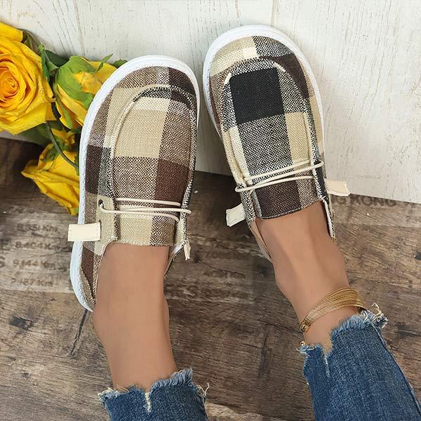 Women's Plaid Canvas Shoes 06385589C