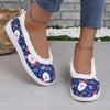 Women's Casual Christmas Elements Furry Flat Shoes 16016802S