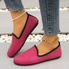 Women's Round-Toe Shallow Mouth Flats in Suede 60327533C